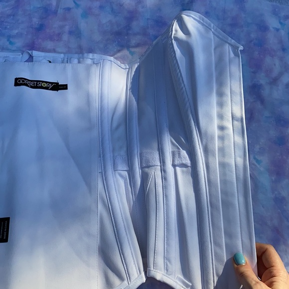 ⛅️[ Corset Story ] Classic Long White Waist Taming Corset - Picture 8 of 13